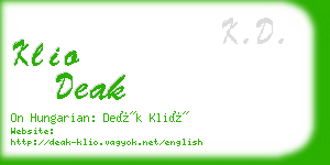 klio deak business card